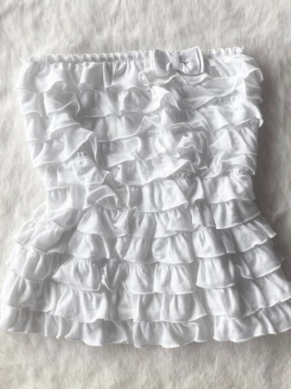 y2k hollister ruffle tube top ♡ bow detail